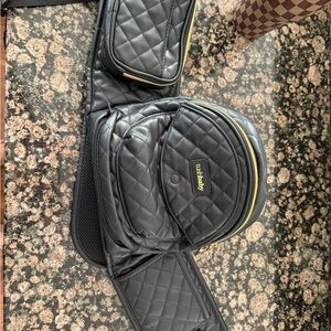 Tushbaby Quilted Black Carrier with Gold Details